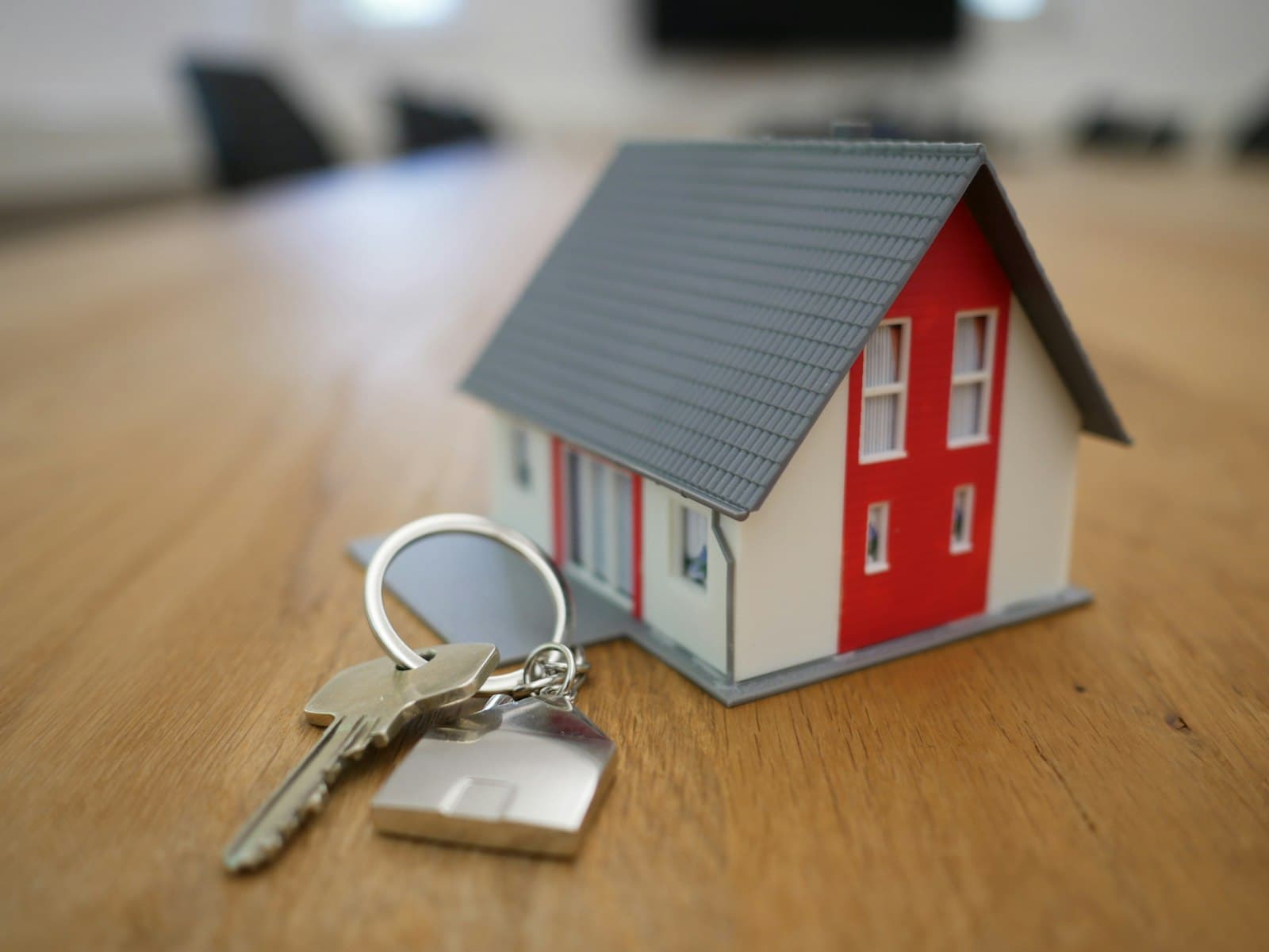 Family receiving keys to their new home